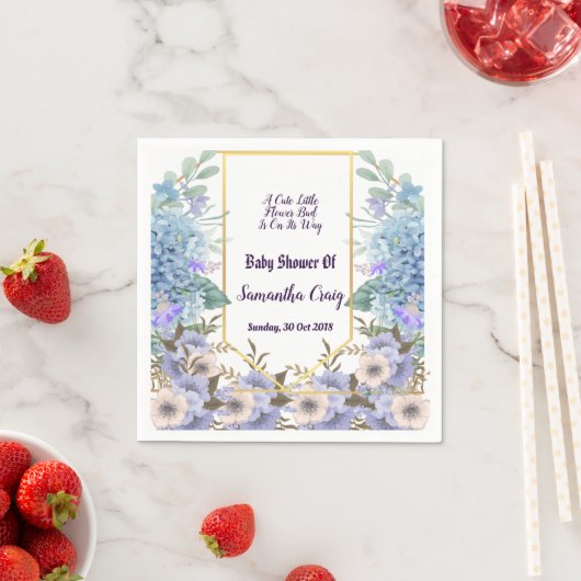 Soft Blue Little Blume Bud Hydrangea Babydusche Serviette (Beispiel)