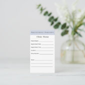 Soft Blue Minimal Appointment Card Terminkarte (Stehend Vorderseite)