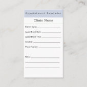 Soft Blue Minimal Appointment Card Terminkarte (Vorderseite)