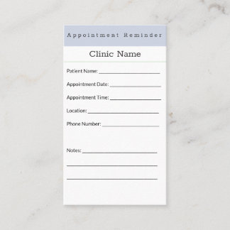 Soft Blue Minimal Appointment Card Terminkarte