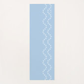 Soft Blue Minimal Dotted Wavy Lines With Initials Yogamatte (Vorderseite)