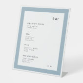 Soft blue minimalist event Bar Pedestal Sign Sockelschild (Vorderseite)