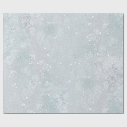 Soft Blue Modern Watercolor Abstrakter Schnee Geschenkpapier (Flach)