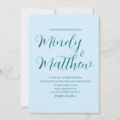 Soft Blue on Blue Couple Wedding Invitation Einladung (Vorderseite)