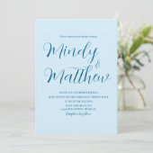 Soft Blue on Blue Couple Wedding Invitation Einladung (Stehend Vorderseite)