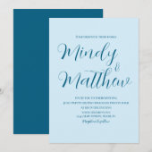 Soft Blue on Blue Wedding Invitation Einladung (Vorne/Hinten)