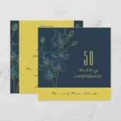Soft Blue Orchid Hochzeitstag 50 Jahre Einladung (Vorne/Hinten)
