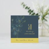 Soft Blue Orchid Hochzeitstag 50 Jahre Einladung (Stehend Vorderseite)