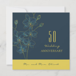 Soft Blue Orchid Hochzeitstag 50 Jahre Einladung