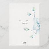 Soft Blue Orchid Morgens Folieneinladung (Rückseite)