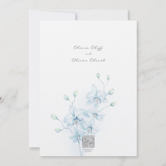 Soft Blue Orchid Probe Dinner Einladung (Rückseite)