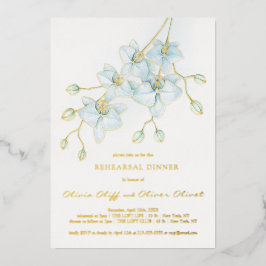 Soft Blue Orchid Probe Dinner Folieneinladung