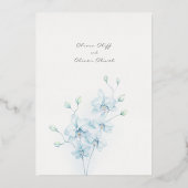 Soft Blue Orchid Probe Dinner Folieneinladung (Rückseite)