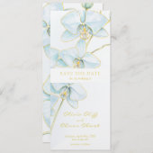 Soft Blue Orchid Save the Date Einladung (Vorne/Hinten)