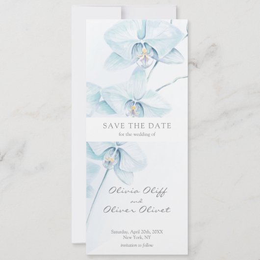 Soft Blue Orchid Save the Date Einladung (Vorderseite)