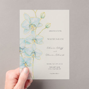 Soft Blue Orchid Wedding Acryleinladungen