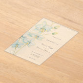 Soft Blue Orchid Wedding Acryleinladungen (Ablage )