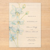 Soft Blue Orchid Wedding Acryleinladungen (Vorderseite)