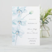 Soft Blue Orchid Wedding Einladung (Stehend Vorderseite)