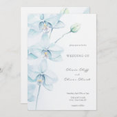 Soft Blue Orchid Wedding Einladung (Vorne/Hinten)