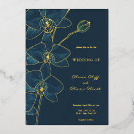 Soft Blue Orchid Wedding Folieneinladung