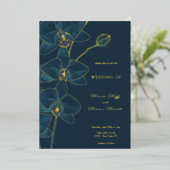 Soft Blue Orchid Wedding Folieneinladung (Stehend vorne)