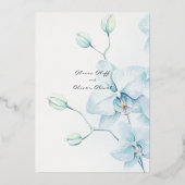 Soft Blue Orchid Wedding Folieneinladung (Rückseite)