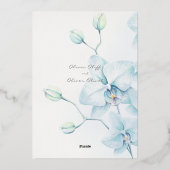 Soft Blue Orchid Wedding Folieneinladung (Rückseite)