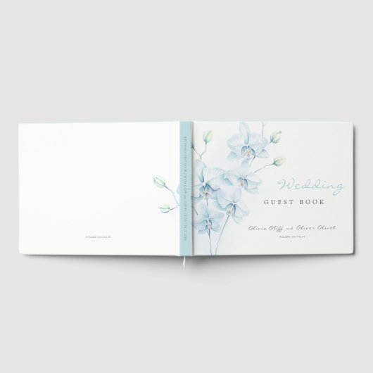 Soft Blue Orchid Wedding Gästebuch (Voll)