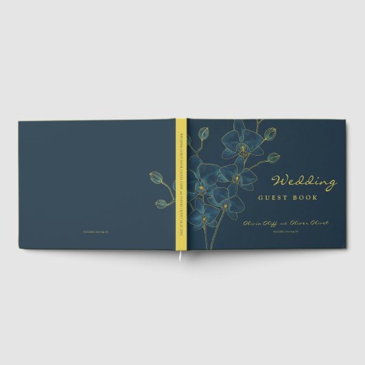 Soft Blue Orchid Wedding Gästebuch (Voll)
