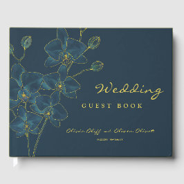 Soft Blue Orchid Wedding Gästebuch