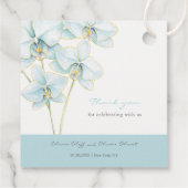 Soft Blue Orchid Wedding Geschenkanhänger (Rückseite)