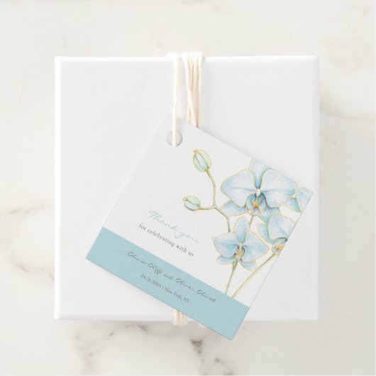 Soft Blue Orchid Wedding Geschenkanhänger (Beispiel)