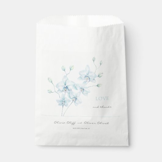 Soft Blue Orchid Wedding Geschenktütchen (Vorderseite)