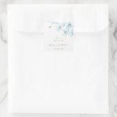 Soft Blue Orchid Wedding Liebe und Danke Quadratischer Aufkleber (Tasche)