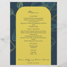 Soft Blue Orchid Wedding Menu Menükarte