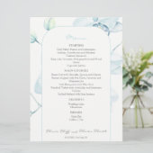 Soft Blue Orchid Wedding Menu Menükarte (Stehend Vorderseite)
