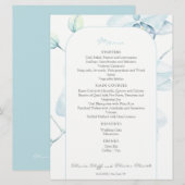 Soft Blue Orchid Wedding Menu Menükarte (Vorne/Hinten)