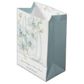 Soft Blue Orchid Wedding Mittlere Geschenktüte (Vorderseite Schrägansicht)