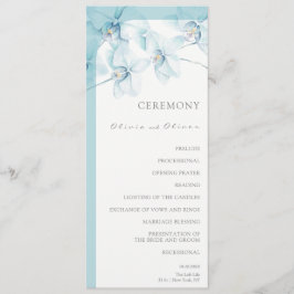 Soft Blue Orchid Wedding Programm