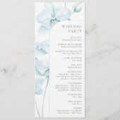 Soft Blue Orchid Wedding Programm (Rückseite)