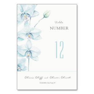 Soft Blue Orchid Wedding Tischnummer