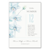 Soft Blue Orchid Wedding Tischnummer (Rückseite)