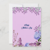 Soft Blue Pastel Bud Lilac Hydrangea Muttertag Einladung (Rückseite)