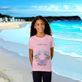 Soft Blue Pastel Hydrangeas Lila Lilac Birthday T-Shirt