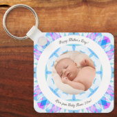 Soft Blue Pastels Custom Mother's Day Foto Gift Schlüsselanhänger (Vorderseite)