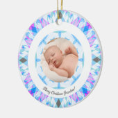 Soft Blue Pastors Custom Christmas Foto Picture Keramik Ornament (Links)