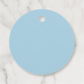 Soft Blue Personalisiert Botanic Favor Tag Geschenkanhänger (Rückseite)