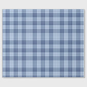 Soft Blue Plaid Seamless Pattern Geschenkpapier (Flach)