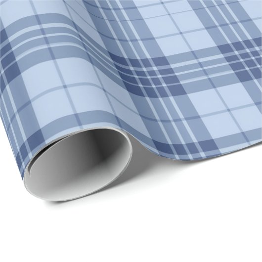 Soft Blue Plaid Seamless Pattern Geschenkpapier (Rolleneckpunkt)